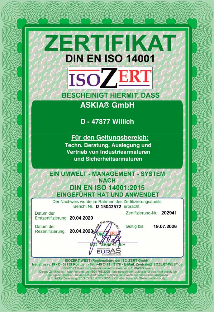 Zertifiziert gemäß DIN EN ISO 4001