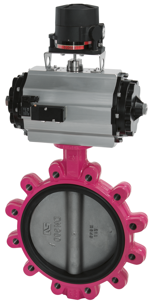 ASKIA<sup><small>®</sup></small> Serie 21 mit pneumatischem Antrieb incl. Magnetventil und Rückmeldeeinheit